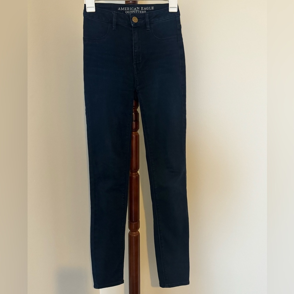 American Eagle Sky High Jegging - Size 00 - Dark Navy Wash